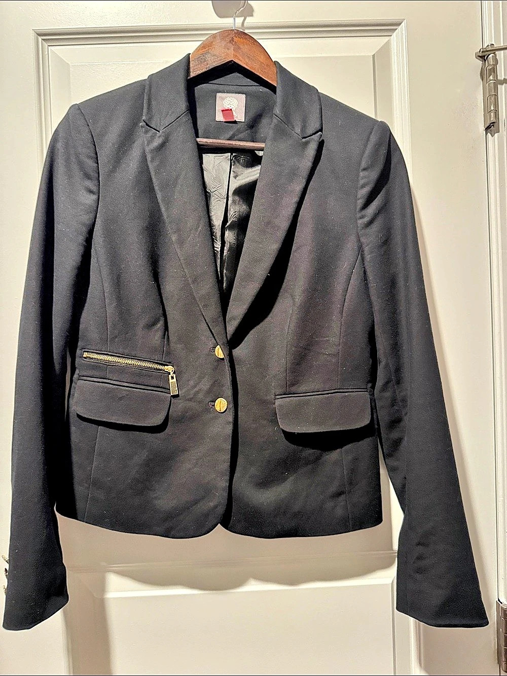 Vince Camuto Blazer with Gold-Tone Hardware in Black Size Small